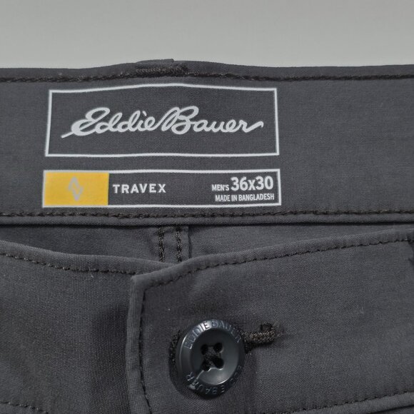 Eddie Bauer Travex Pants Men 36x30/27 Gray Pockets Stretch Outdoor Hiking Hemmed - Picture 3 of 16